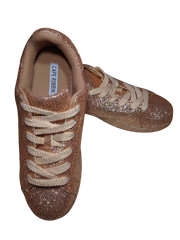 Carpe Robbin Rose Gold Sparkly Lace Up Shoes
