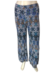 Yoyo5 Women’s Blue/Brown Flare Yoga Pant, Size Large