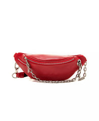 LIKE DREAMS Multi Pocket Chain Fanny Pack Red Medium