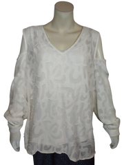 White Alfani Cold Shoulder Top
