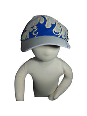 N'ice Caps Toddler Girls’ Flame Print Winter Hat – Grey, White & Blue OSFA