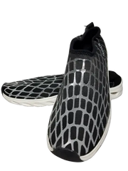 Black & White Striped Slip on Athletic Shoes