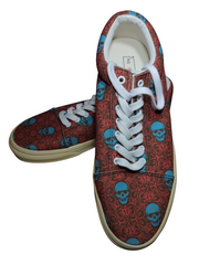 Three In Red/Teal Skull Shoes