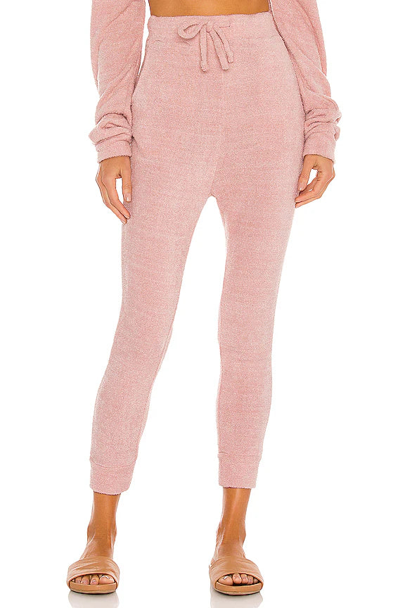 Mina Lisa Feather Knit Jogger in Blush