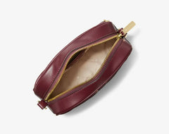 Michael Kors Rose Small Oval Camera Crossbody Bag in Merlot with Gold-Tone Hardware