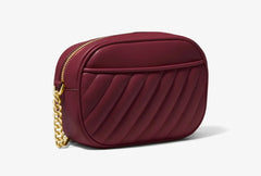 Michael Kors Rose Small Oval Camera Crossbody Bag in Merlot with Gold-Tone Hardware