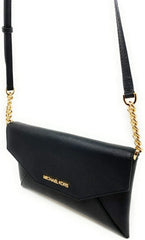 Michael Kors Saffiano Leather Envelope Clutch in Black