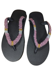 Beaded Unisex Flip Flop Purple Size 12.5 (measure 11")
