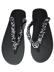 Beaded Unisex Flip Flop Black White Size 12.5 (measure 11")