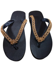 Beaded Unisex Flip Flop Peach Size 12.5 (measure 11")