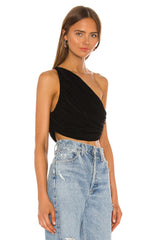 black one shoulder top