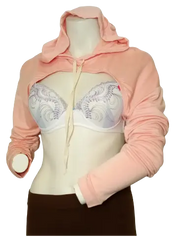 Glitz Women’s Peach Crop Top Hoodie, Size Medium