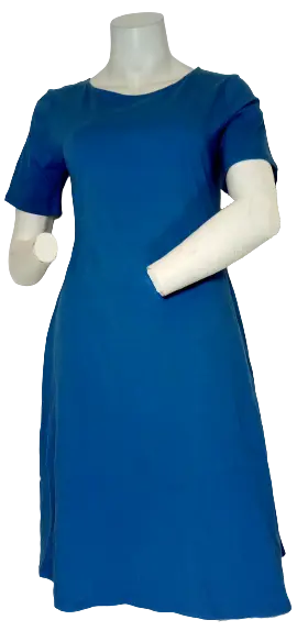 Zenana Outfitters Women’s Blue Short Sleeve Dress, Size Small