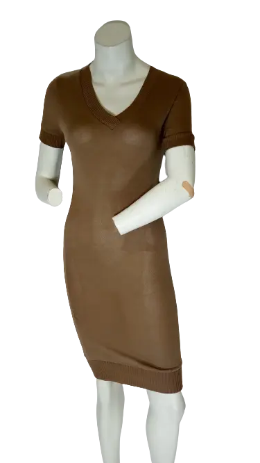 Zenana Outfitters Women’s Brown Short Sleeve Dress, Size Small