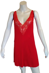 Crowned Diva Red Lace Accent V-Neck Babydoll with Panty