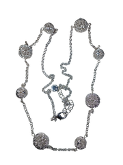 Diva General Silver-Tone Asymmetrical Ball Chain Necklace – Modern Fashion Jewelry for Women