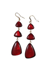 Style & Co Red Triangle Resin Drop Earrings – Bold Geometric Fashion Jewelry for Everyday Glam