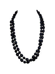 Diva General Black Bead Necklace – Silver-Tone Fashion Jewelry for Minimalist Chic
