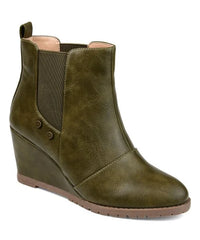 Olive Judith Wedge Chelsea Bootie