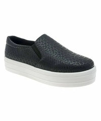 Outwoods Black Snake-Embossed Comet Slip-On Sneakers
