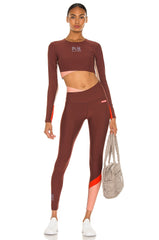 Maroon Leggings - Point Forward Legging in Andorra - P.E Nation