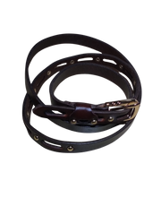 Horizontal loops faux leather belt