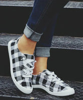 ROSY Black & White Buffalo Check Sneakers