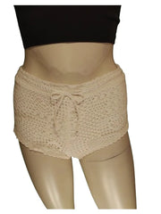 Millau Cream Crochet Shorts – XS Girls’ Fashion, 100% Cotton Lightweight Layering Piece