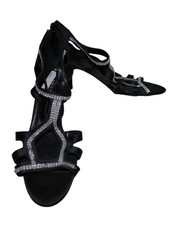 Women Black Metaphor Jeweled Heels