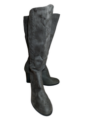 Women Brownish Gray Simply Styled Suede Long Boots