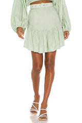 belted mini skirt