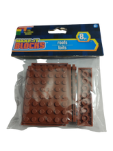 Make it Blocks Building Blocks Roofs - Brown - 8-Piece Set