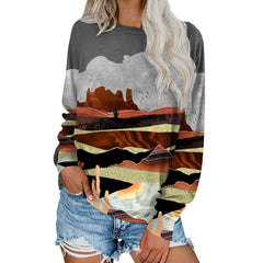 Knoeasy Desert Landscape Long Sleeve Tee - Charcoal & Rust