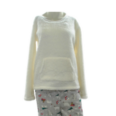 Family Pajamas Mens White Sherpa Top