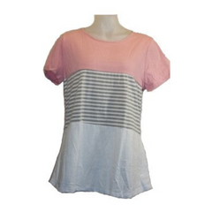 Pink/Gray Striped Blouse