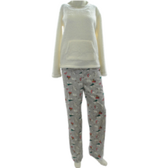 Family Pajamas Sherpa Top Printed Pants Pajamas Polar Bears