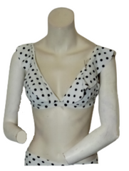 White/Black Polka Dot Bikini Top