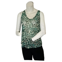 Aqua/Black Love J Leopard Top