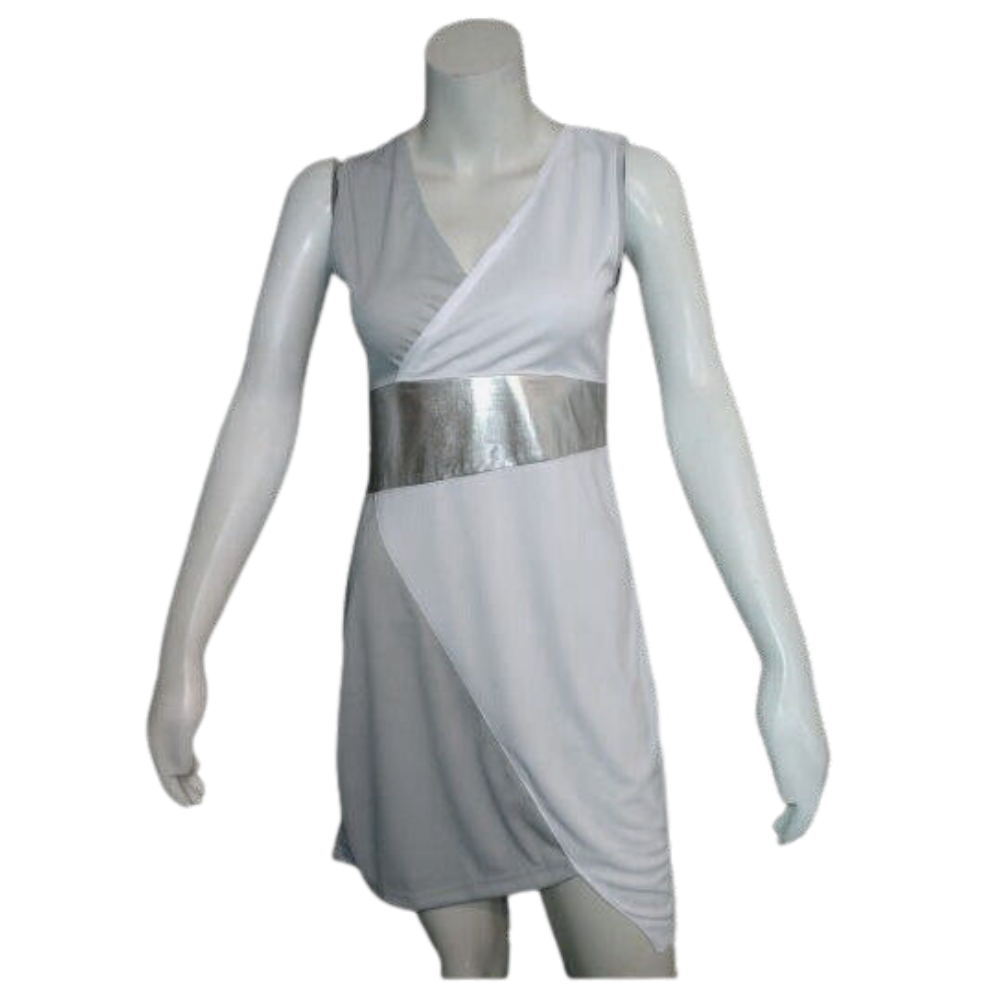 Gray & White Color Block Sleeveless Surplice Dress size L