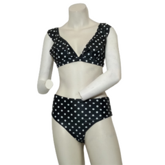 Black/White Polka Dot Bikini Set