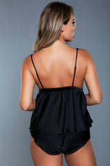 Be Wicked 2 Pc. Gia Satin Black Cami Set