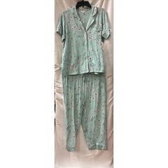 Charter Club Printed Capri Pants Pajama Set Etched Floral