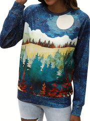 Knoeasy Forest Landscape Sweater - Navy & Green