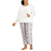 Family Pajamas Plus Size Sherpa Top Printed Polar Bears
