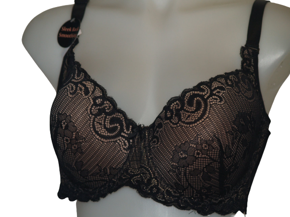 Tan/Black Lace covered bra