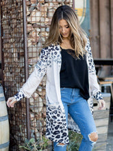 Tickled Teal Sand Cheetah Lightweight Pocket Open Cardigan