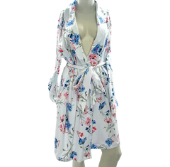Charter Club Cotton Floral-Print Wrap Robe Angelic Garden