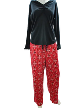 Dream Lounge Muk Luks 3 Pc Gift Top & Pants Boxer Black Snow