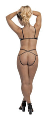 Magic Silk Demi Bra & Crotchless Panty Black
