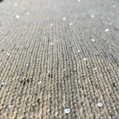 Salon Studio Cream Sparkly Sequined Ribbed Edge Sweater